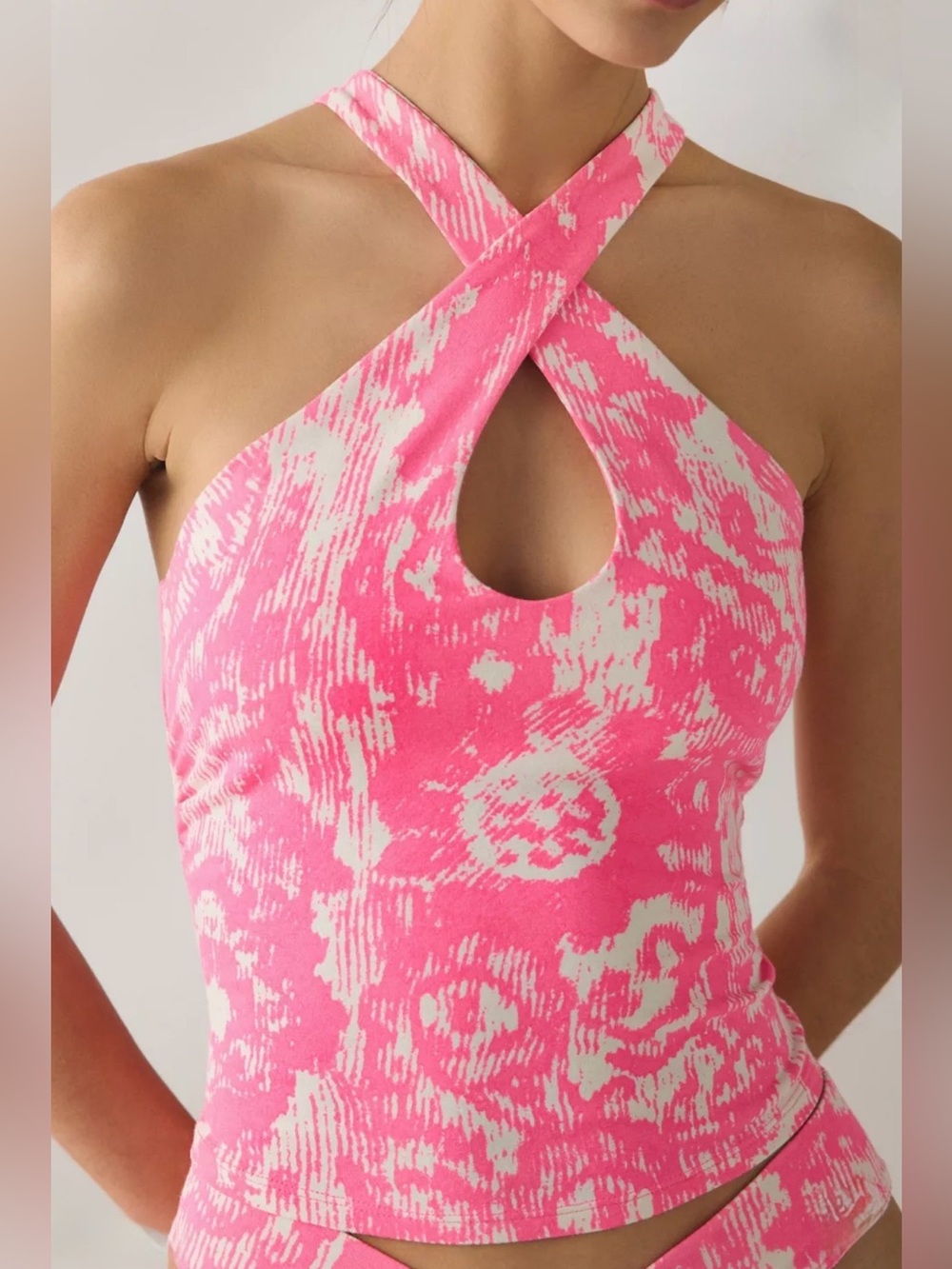 Out From Under Bec Keyhole Crisscross Halter Top- XS